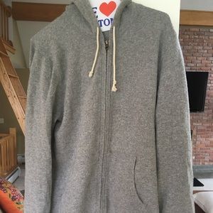 J Crew Italian Cashmere Wool Full Zip Sweat Shirt